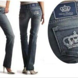 Y2K Victoria Beckham Rock & Republic Slim Stretch Embroidered Jeans Size 27
